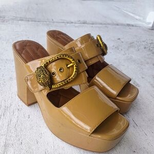 Elegant Tan Platform Heels